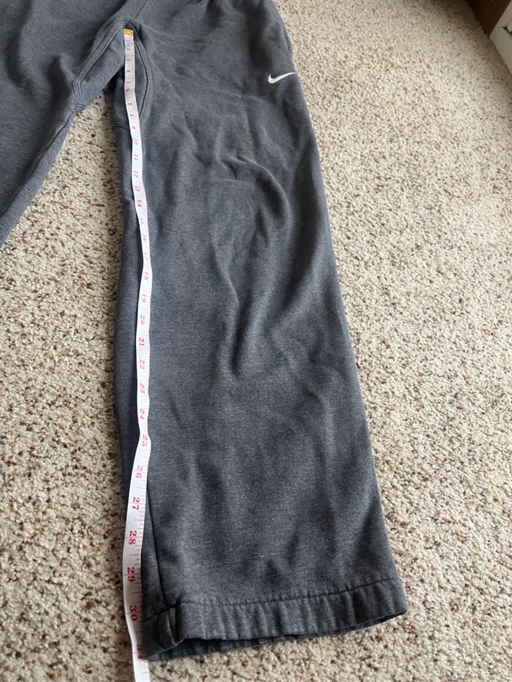 Nike mens Gray Sweatpants with White Swoosh - Picture 9 of 9